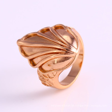 12225 Großhandel einfache Design Damen Schmuck Blatt geformt Gold überzogene Fingerring